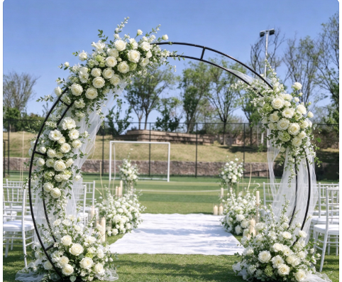 Wedding Decor Supply Store - 골드 웨딩 아치 스탠드, 이중 원형