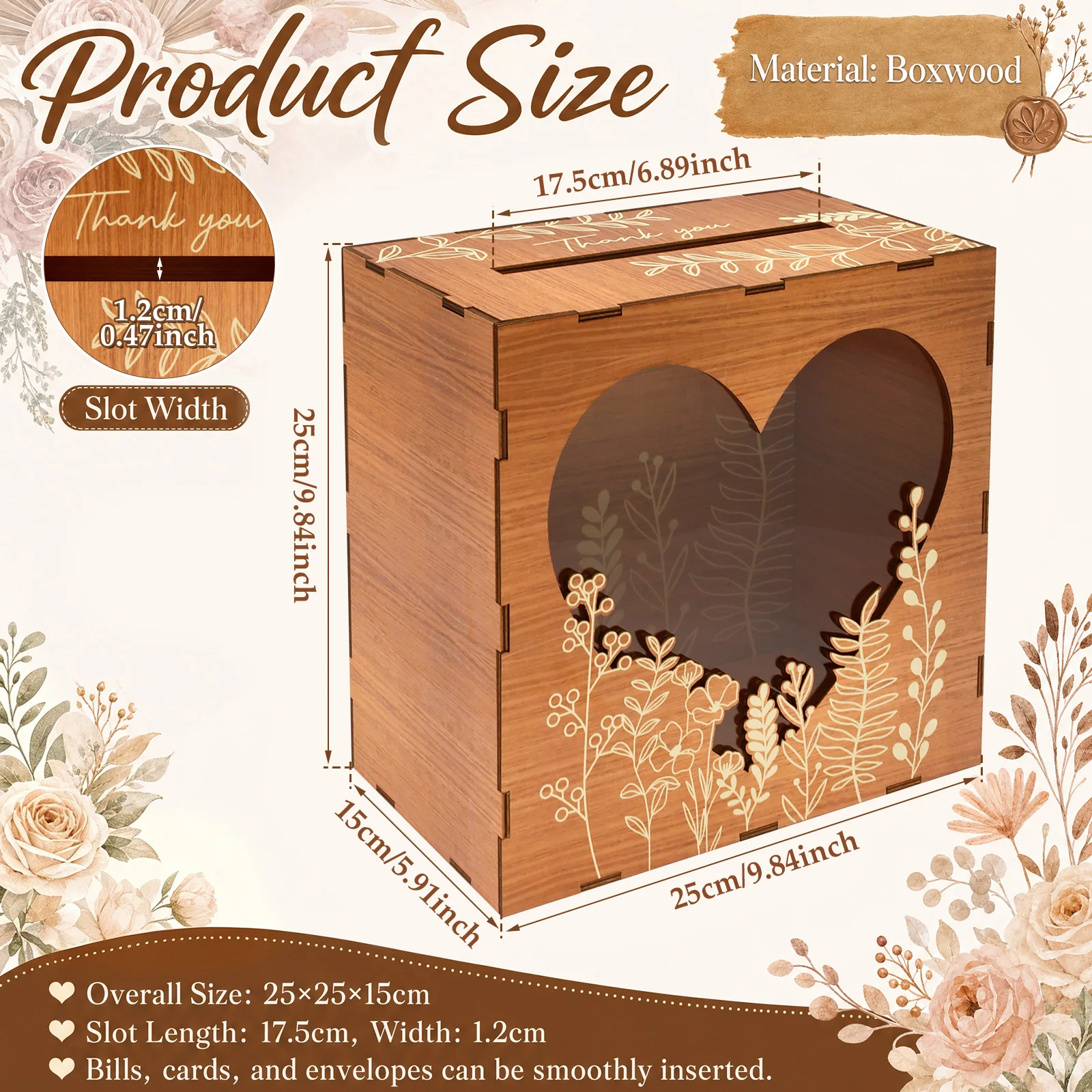 나무 소재의 카드 보관함, 웨딩용 편지꽂이, 빈티지 스 - Wedding Card Box 리뷰 및 가격