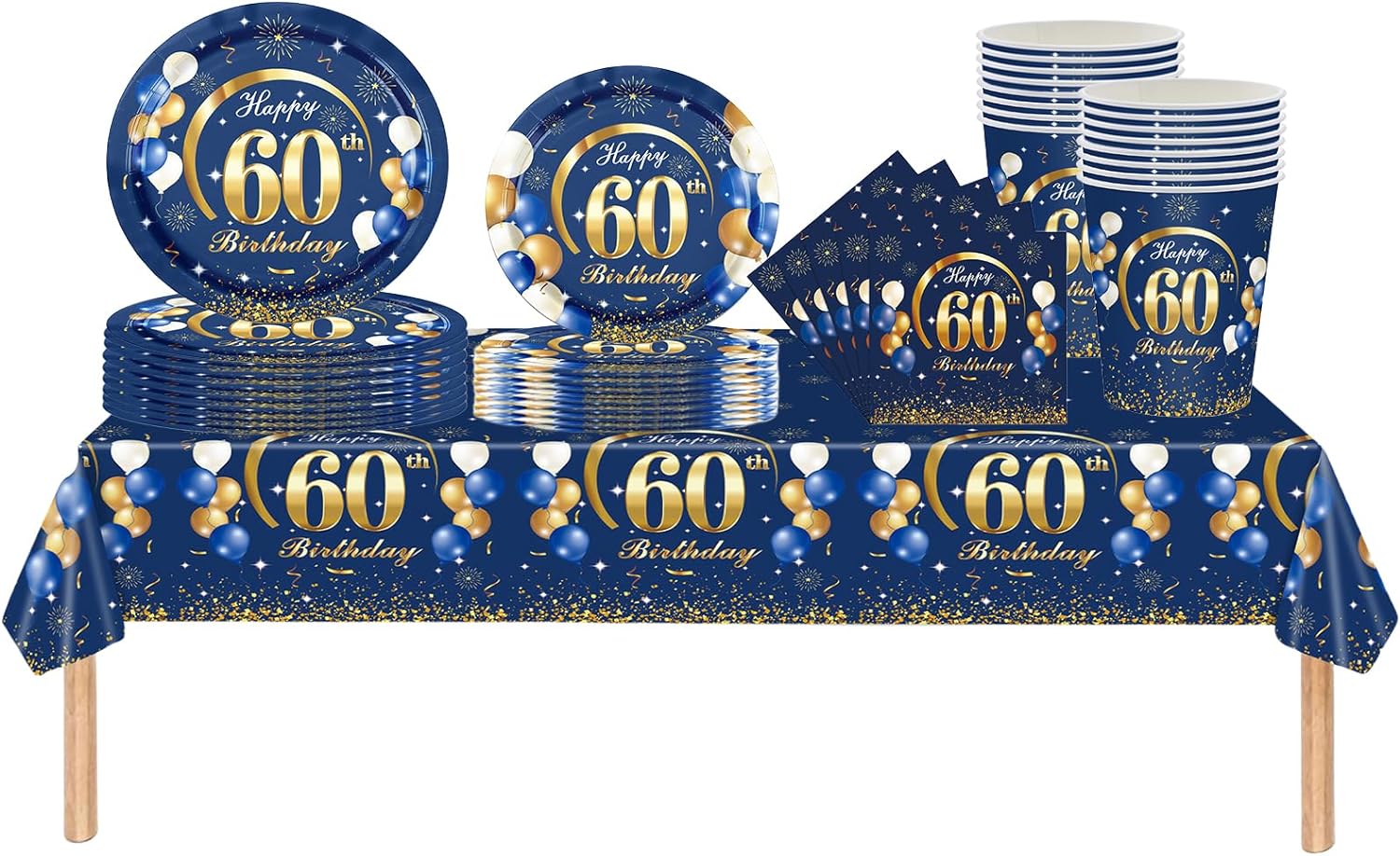 네이비 골드 60 번째 생일 장식, 해피 60 번째 생 - Table Number Gold 리뷰 및 가격